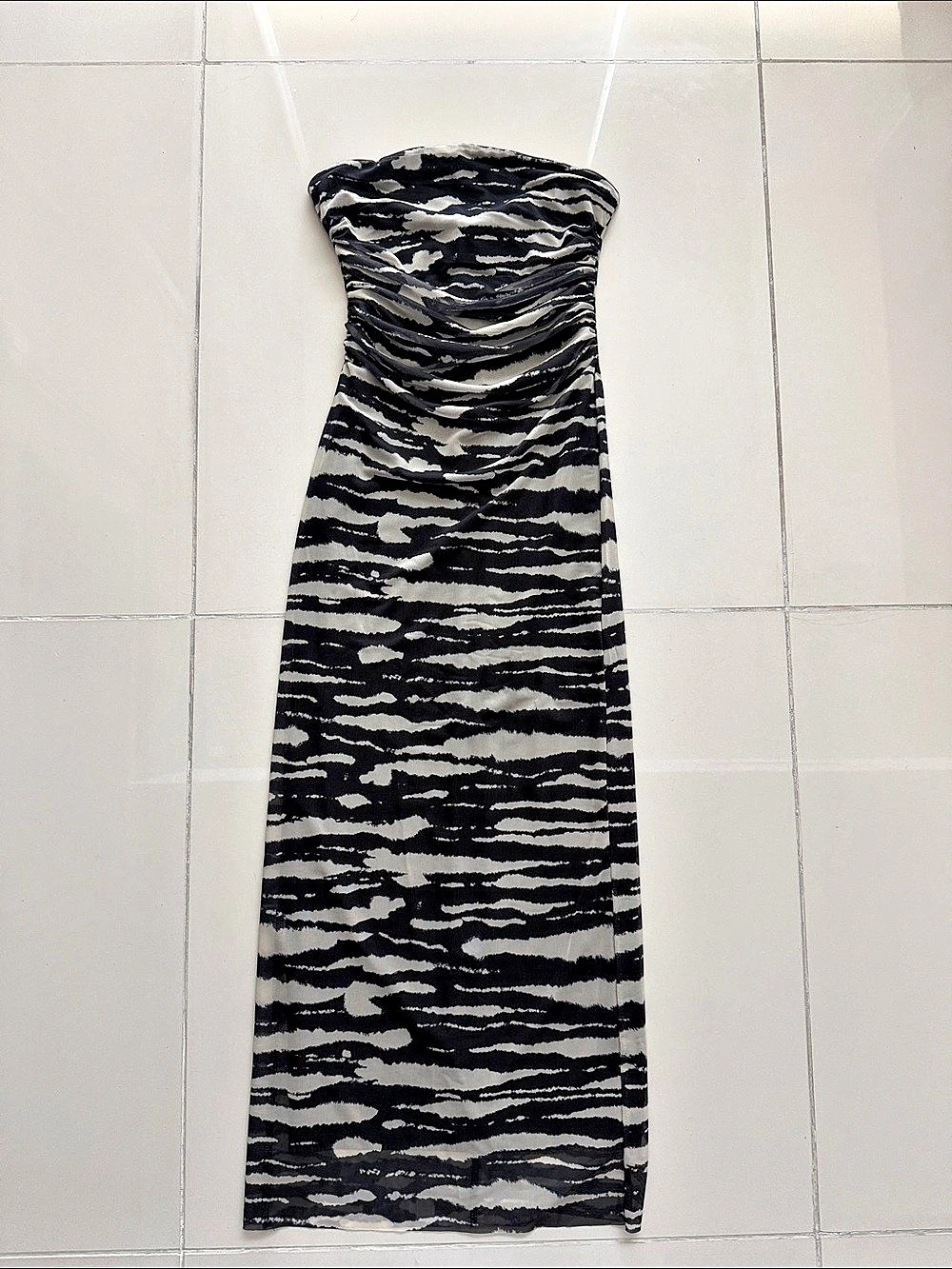 Zara Zebra Strapless dress